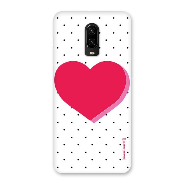 Pink Polka Heart Back Case for OnePlus 6T