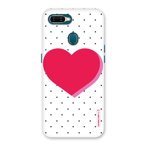 Pink Polka Heart Back Case for Oppo A12