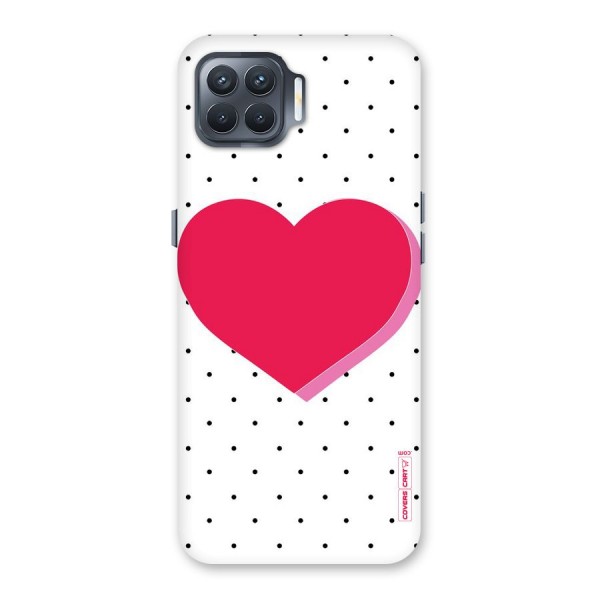 Pink Polka Heart Back Case for Oppo F17 Pro