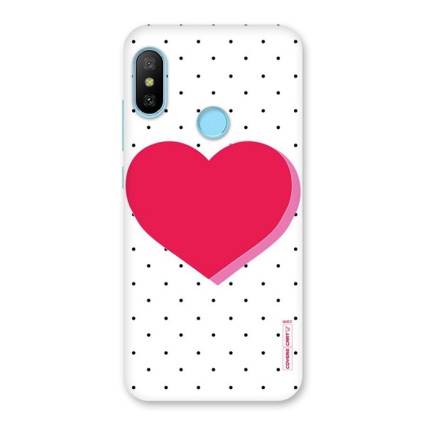 Pink Polka Heart Back Case for Redmi 6 Pro