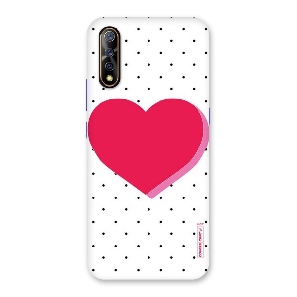 Pink Polka Heart Back Case for Vivo S1