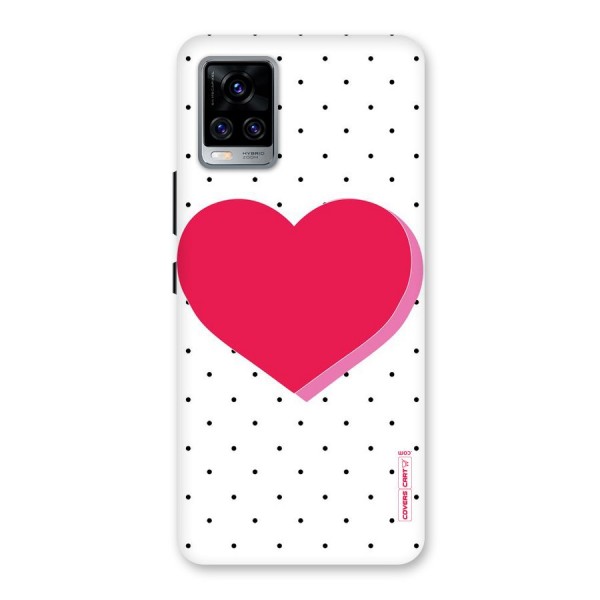 Pink Polka Heart Back Case for Vivo V20 Pro