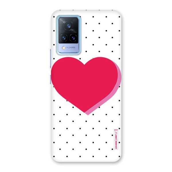 Pink Polka Heart Back Case for Vivo V21 5G