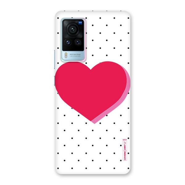 Pink Polka Heart Back Case for Vivo X60 Pro