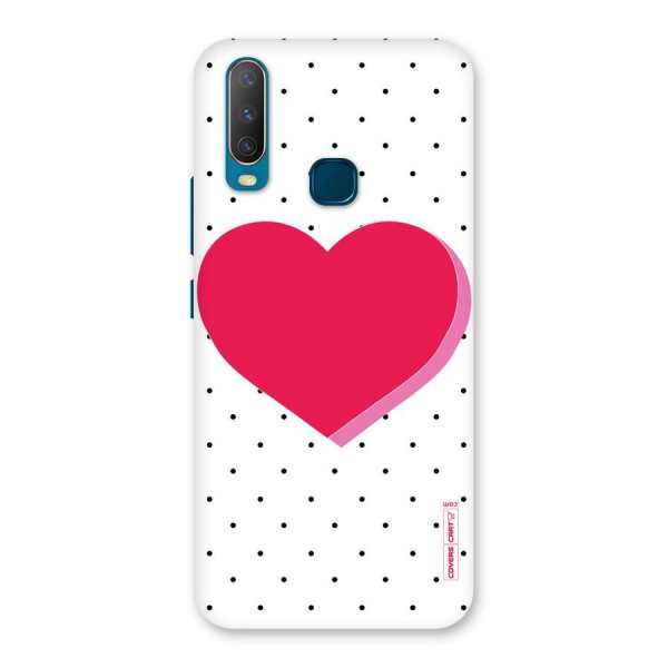 Pink Polka Heart Back Case for Vivo Y15