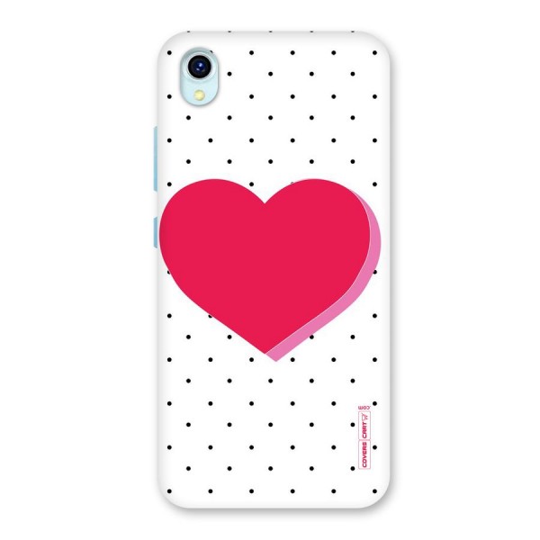 Pink Polka Heart Back Case for Vivo Y1s