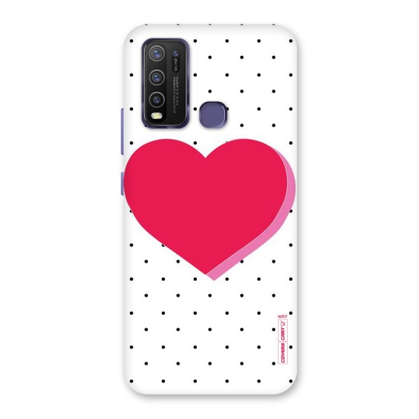 Pink Polka Heart Back Case for Vivo Y30