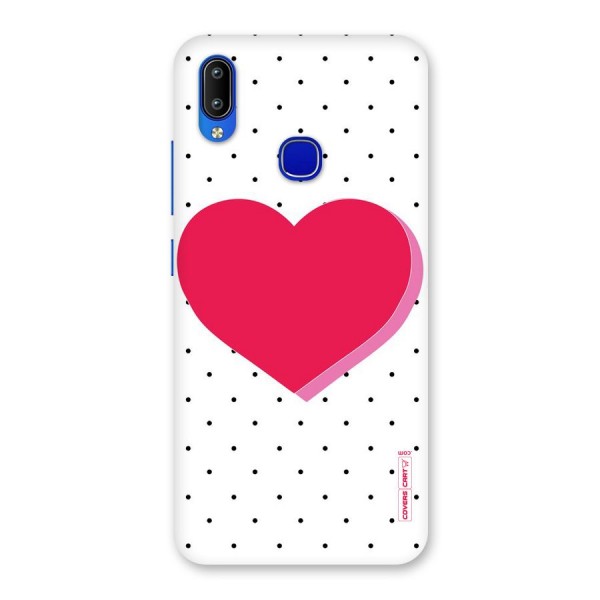 Pink Polka Heart Back Case for Vivo Y91