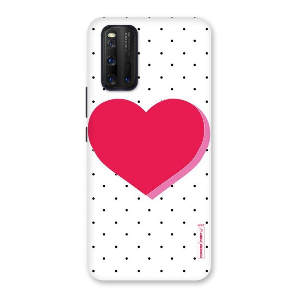 Pink Polka Heart Back Case for Vivo iQOO 3