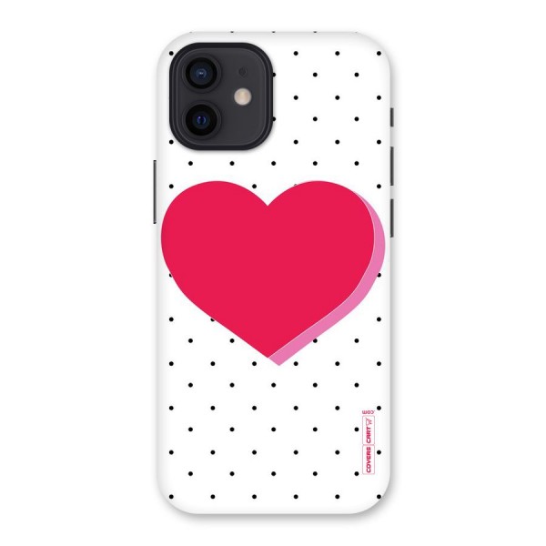 Pink Polka Heart Back Case for iPhone 12