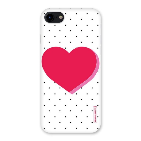 Pink Polka Heart Back Case for iPhone SE 2020