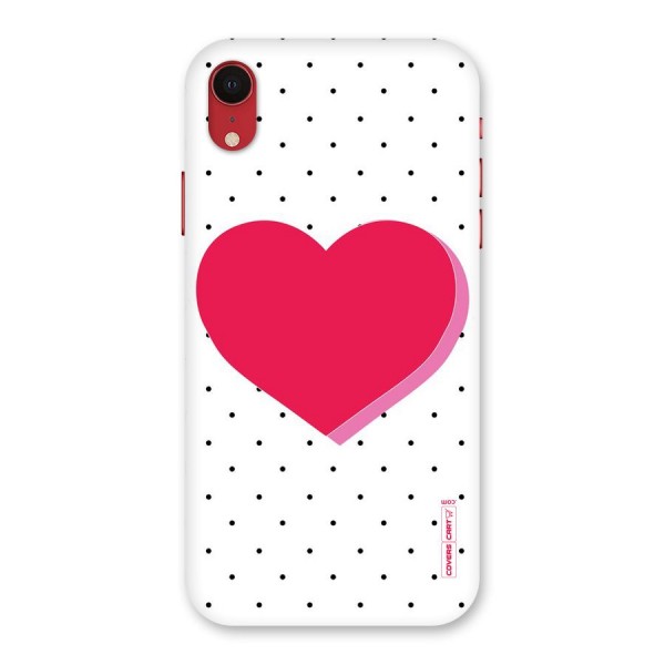 Pink Polka Heart Back Case for iPhone XR