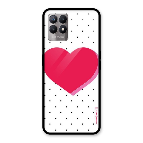 Pink Polka Heart Glass Back Case for Realme 8i