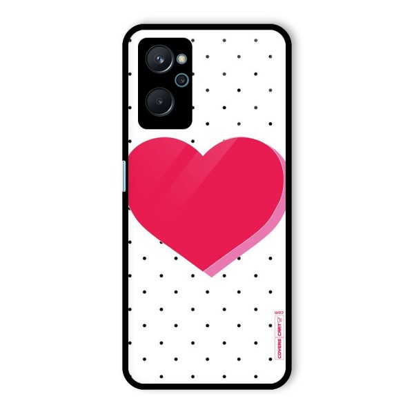 Pink Polka Heart Glass Back Case for Realme 9i