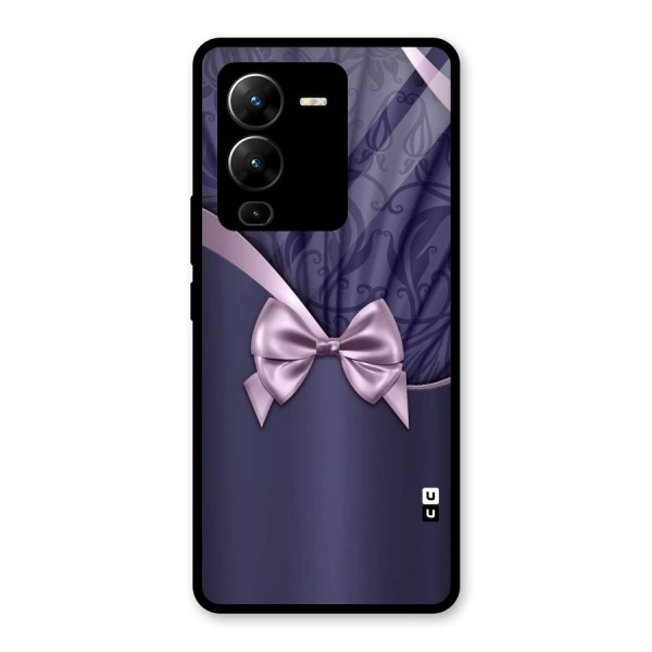 Pink Ribbon Glass Back Case for Vivo V25 Pro