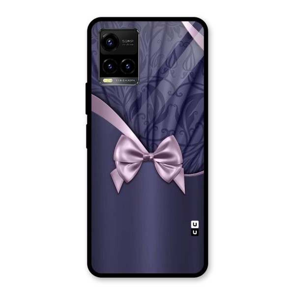 Pink Ribbon Glass Back Case for Vivo Y21G