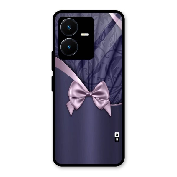 Pink Ribbon Glass Back Case for Vivo Y22