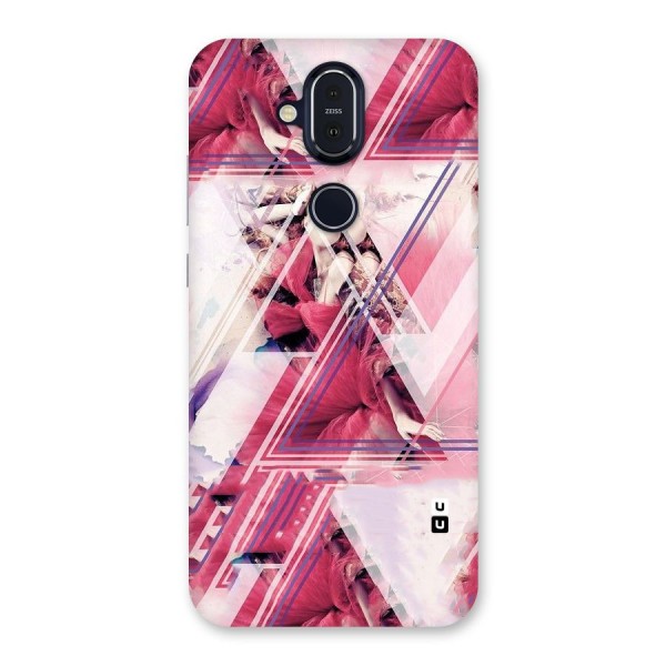 Pink Rose Abstract Back Case for Nokia 8.1