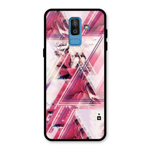 Pink Rose Abstract Glass Back Case for Galaxy J8