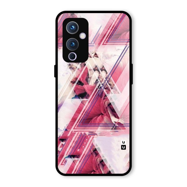 Pink Rose Abstract Glass Back Case for OnePlus 9