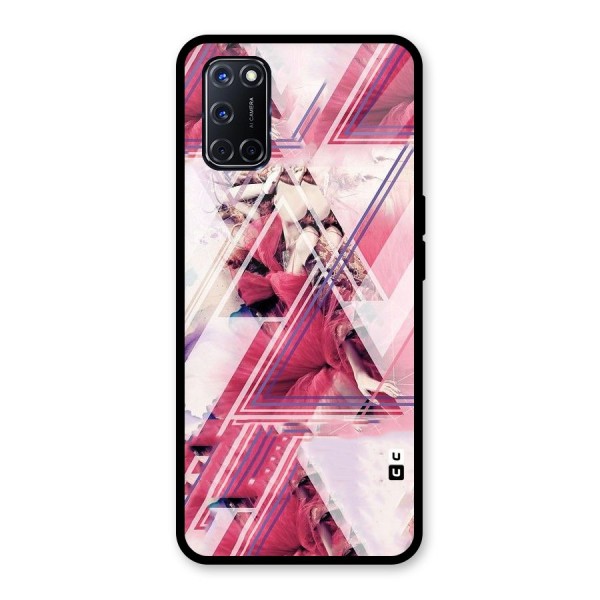 Pink Rose Abstract Glass Back Case for Oppo A52