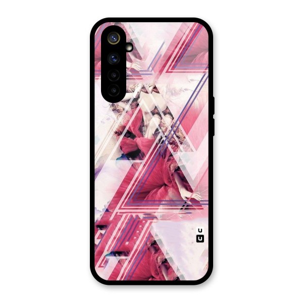 Pink Rose Abstract Glass Back Case for Realme 6