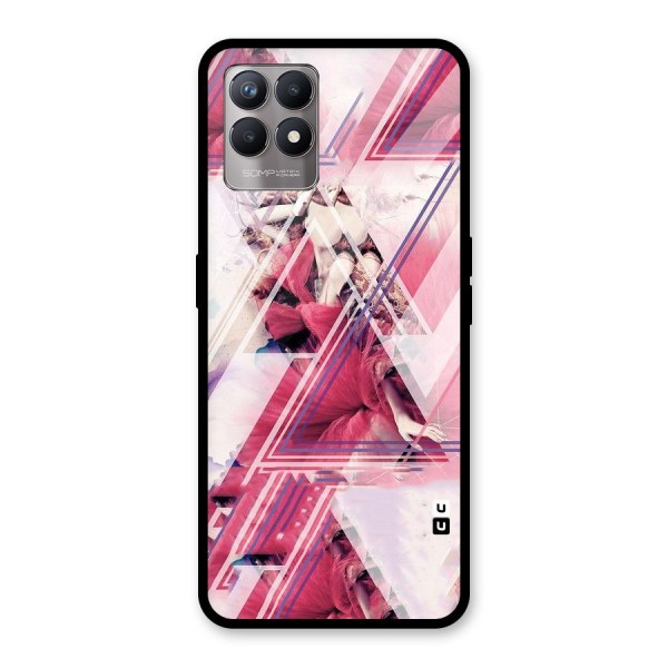 Pink Rose Abstract Glass Back Case for Realme 8i