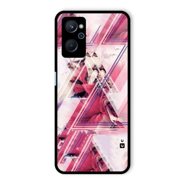 Pink Rose Abstract Glass Back Case for Realme 9i