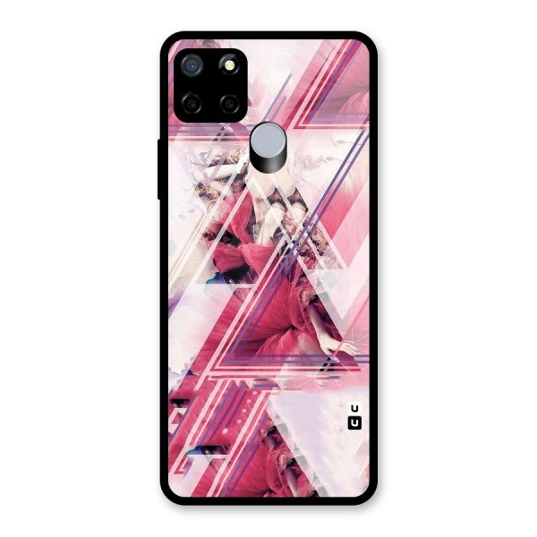 Pink Rose Abstract Glass Back Case for Realme C15