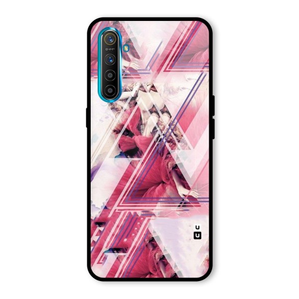 Pink Rose Abstract Glass Back Case for Realme XT