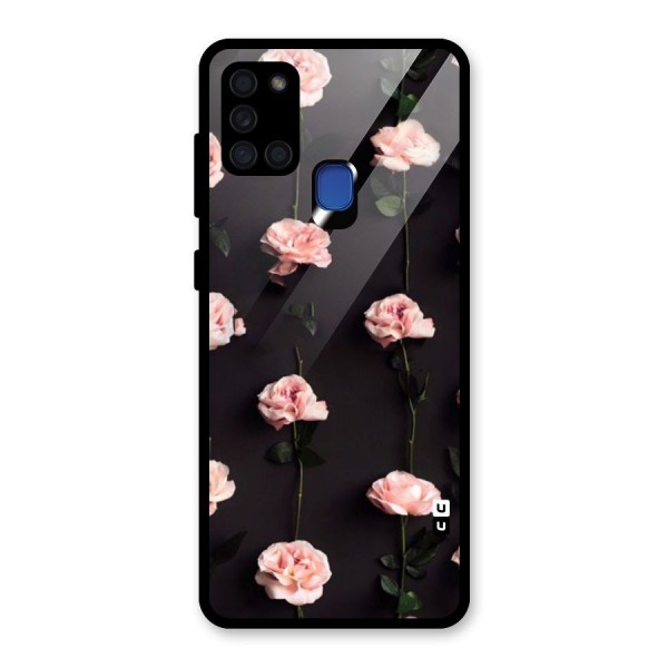 Pink Roses Glass Back Case for Galaxy A21s