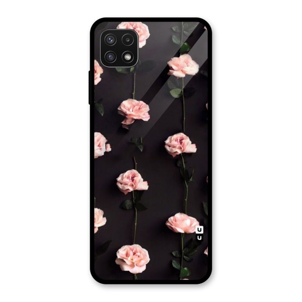 Pink Roses Glass Back Case for Galaxy A22 5G
