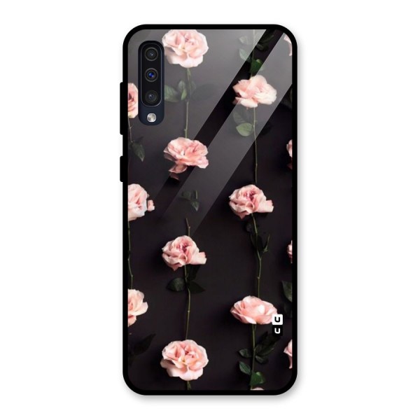 Pink Roses Glass Back Case for Galaxy A50