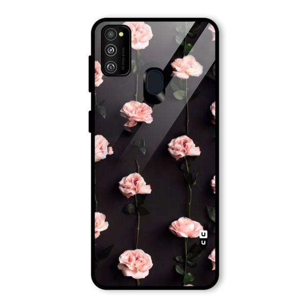 Pink Roses Glass Back Case for Galaxy M21