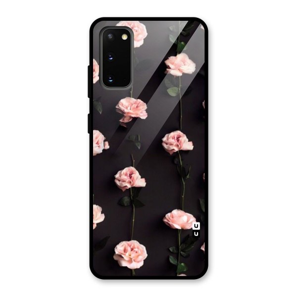 Pink Roses Glass Back Case for Galaxy S20