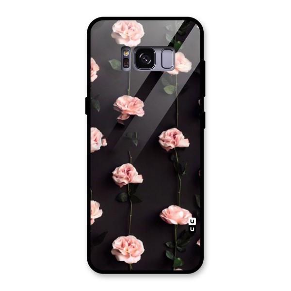 Pink Roses Glass Back Case for Galaxy S8