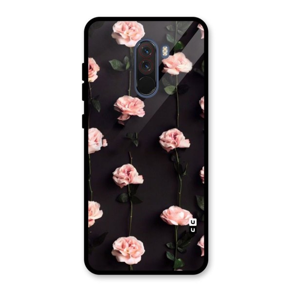 Pink Roses Glass Back Case for Poco F1