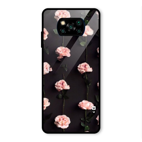 Pink Roses Glass Back Case for Poco X3 Pro