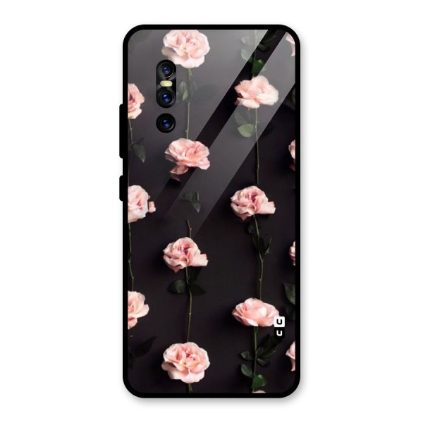 Pink Roses Glass Back Case for Vivo V15 Pro