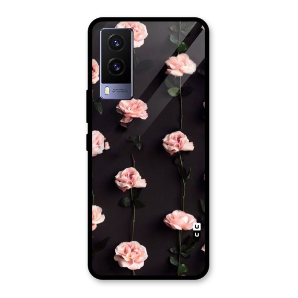 Pink Roses Glass Back Case for Vivo V21e 5G