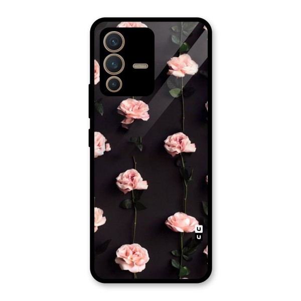 Pink Roses Glass Back Case for Vivo V23 5G