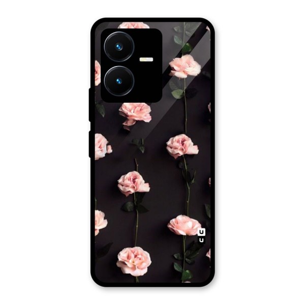 Pink Roses Glass Back Case for Vivo Y22