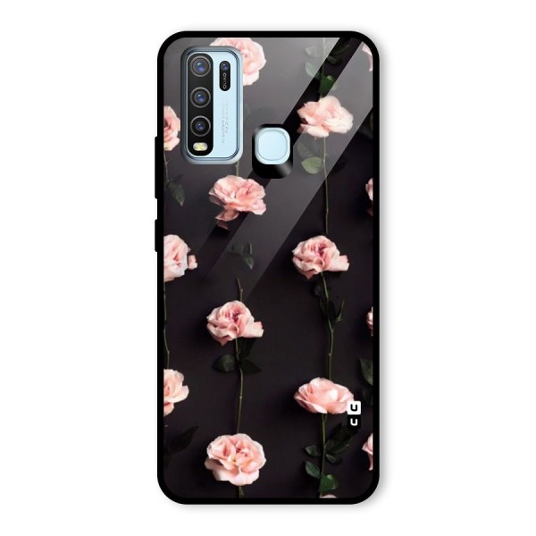 Pink Roses Glass Back Case for Vivo Y30