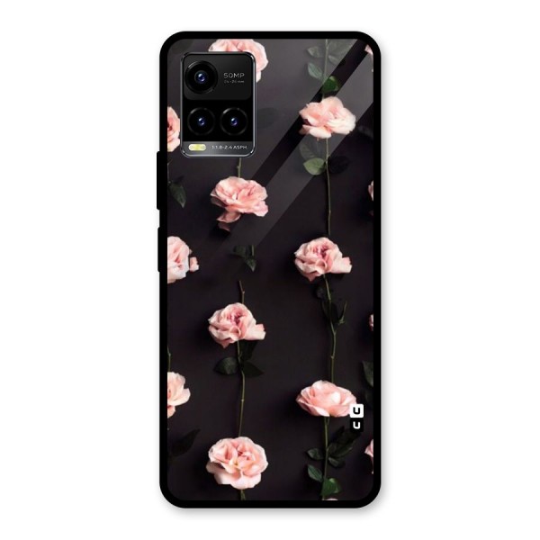 Pink Roses Glass Back Case for Vivo Y33s