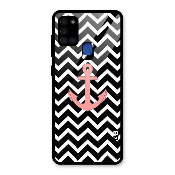 Pink Sailor Glass Back Case for Galaxy A21s