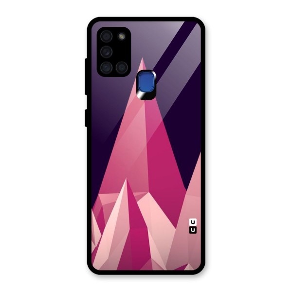 Pink Sharp Glass Back Case for Galaxy A21s