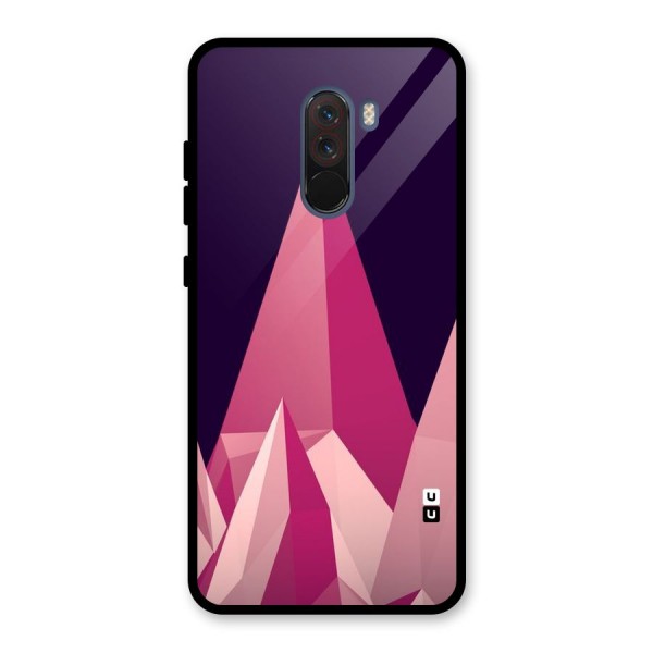 Pink Sharp Glass Back Case for Poco F1