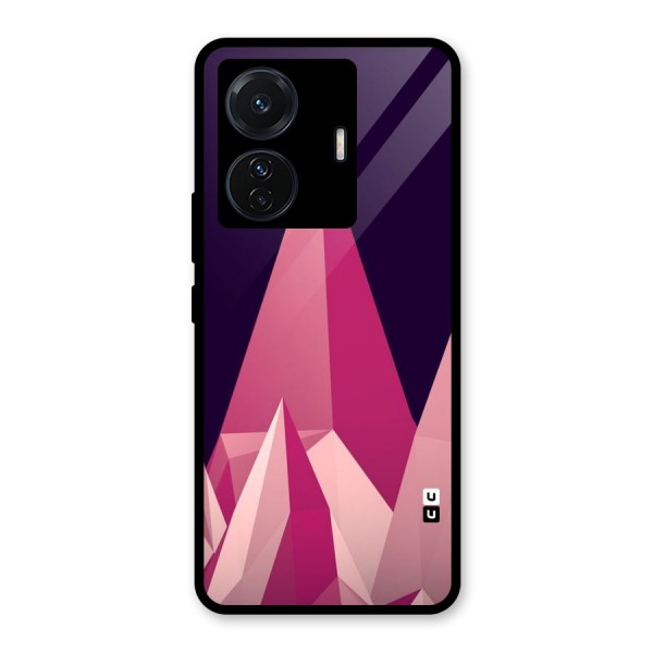 Pink Sharp Glass Back Case for Vivo T1 Pro