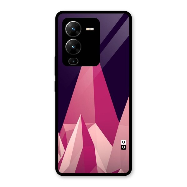 Pink Sharp Glass Back Case for Vivo V25 Pro