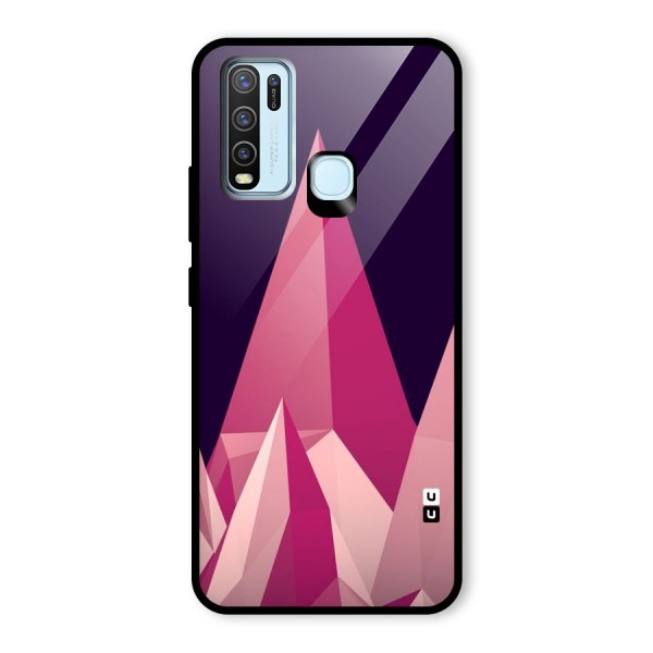 Pink Sharp Glass Back Case for Vivo Y30